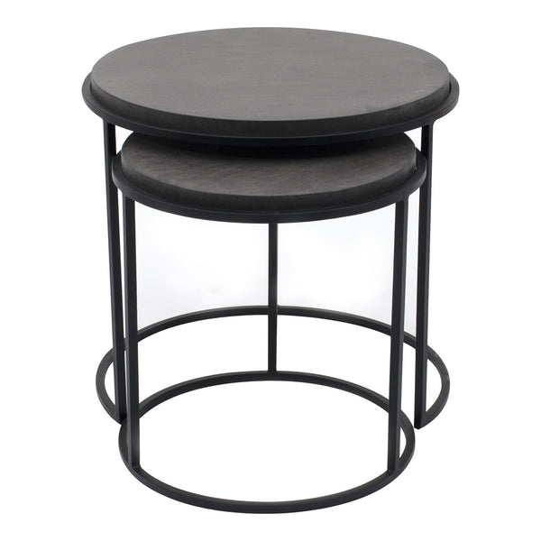 Roost Nesting Tables Black Lava Stone and Iron
