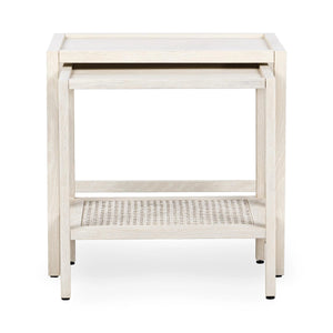 Devin Solid Wood Nesting Tables in Milk White