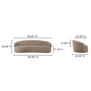 Moe's Cove Outdoor Sofa in Taupe
