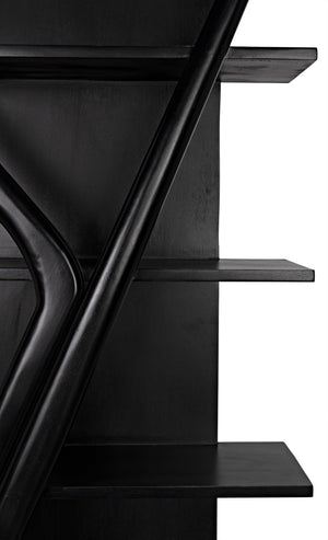 Vetra Teak and Veneer Bookcase in Hand-Rubbed Black