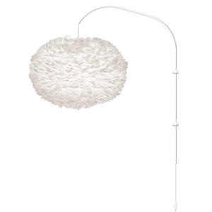 Eos XL 1-Light Wall Lamp in White with White Wall Hanger