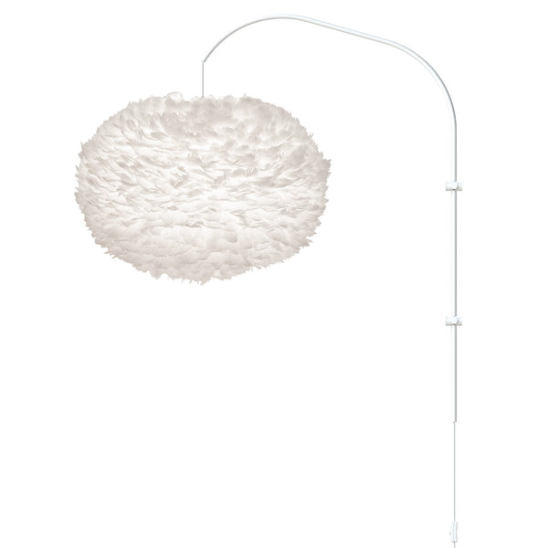 Eos XL 1-Light Wall Lamp in White with White Wall Hanger