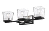 Bleeker Street 3 Light Vanity in Matte Black + Chrome Finish