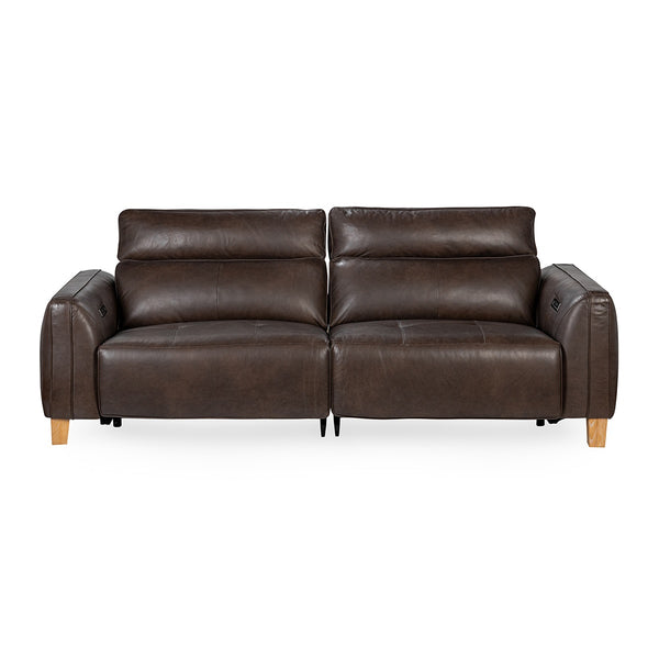 Conway Power Recliner Sofa in Brown Leather