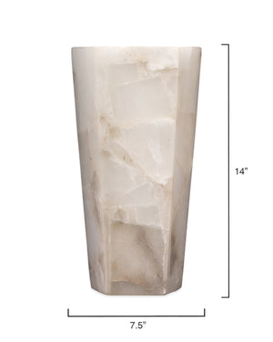 Borealis Tall Hexagon 1-Light Wall Alabaster Sconce