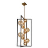 9Lt Pendant, Matte Black & Vintage Bronze