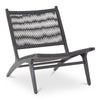 Palma Outdoor Lounge Chair in Black Teak and Wicker