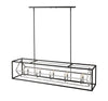 Euclid 10 Light Island/Billiard in Chrome + Matte Black Finish