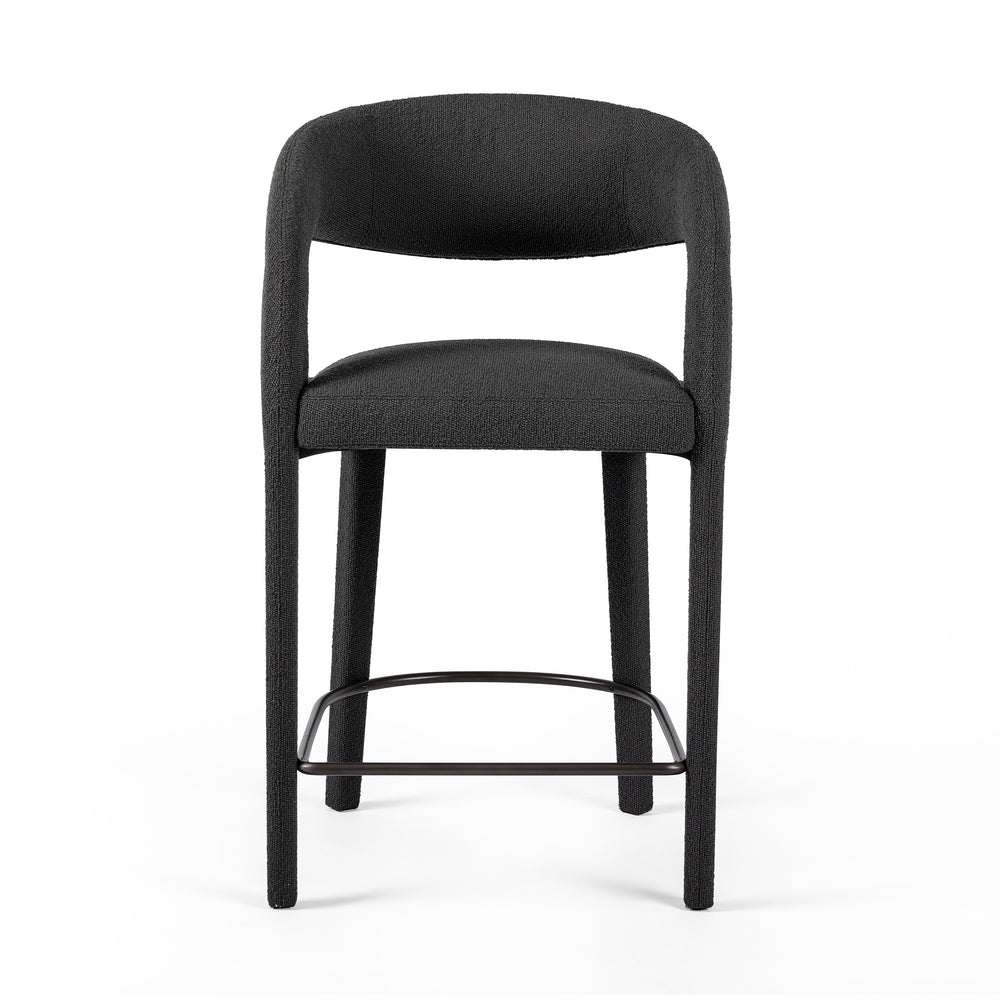 Hawkins Stool In Fiqa Boucle Charcoal In Counter