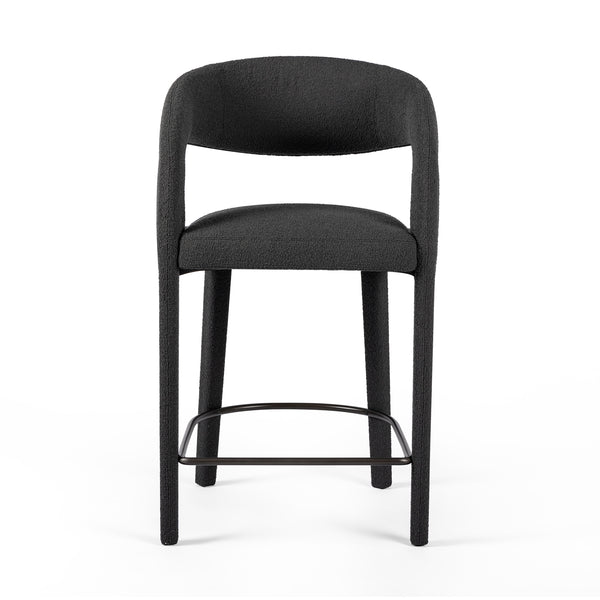 Hawkins Stool In Fiqa Boucle Charcoal In Counter
