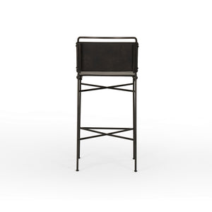 Wharton Bar Stool in Distressed Black