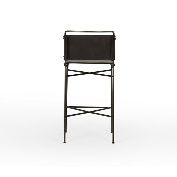Wharton Bar Stool in Distressed Black