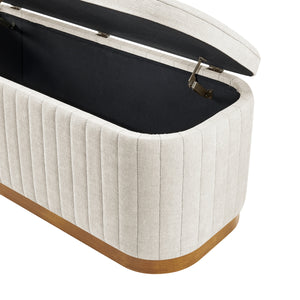 Clinton Chenille Storage Bench, Seneca Beige 