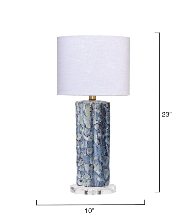 Flurry Ceramic Small Table Lamp with Linen Shade 