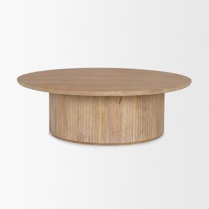 Terra 48L x 48W x 15H Light Brown Wood Round Coffee Table