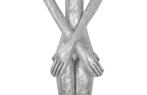 Skinny Female Wall Art, Resin, Silver Leaf