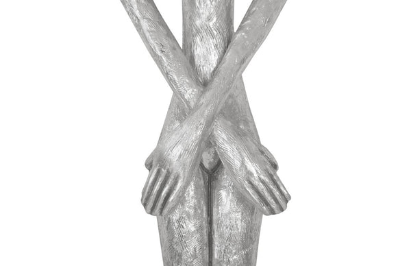 Skinny Female Wall Art, Resin, Silver Leaf