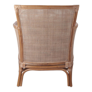 Tatum Rattan Accent Arm Chair In Canary Brown