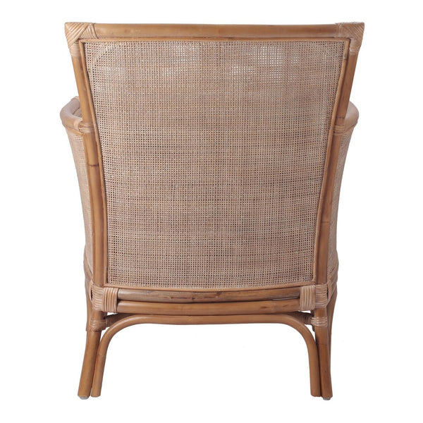 Tatum Rattan Accent Arm Chair In Canary Brown