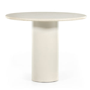 Belle Round Dining Table In Cream Marble