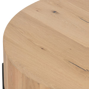 Eaton Drum Coffee Table In Light Oak Resin