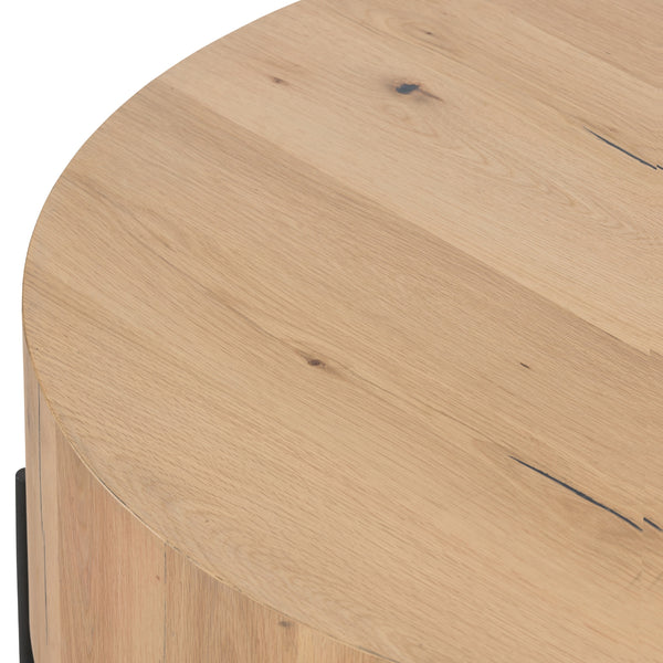 Eaton Drum Coffee Table In Light Oak Resin