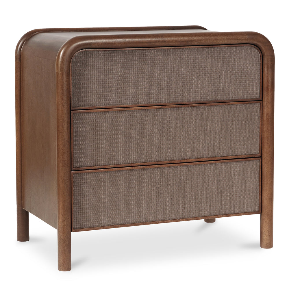 Rye 3 Drawer Nightstand in Warm Brown