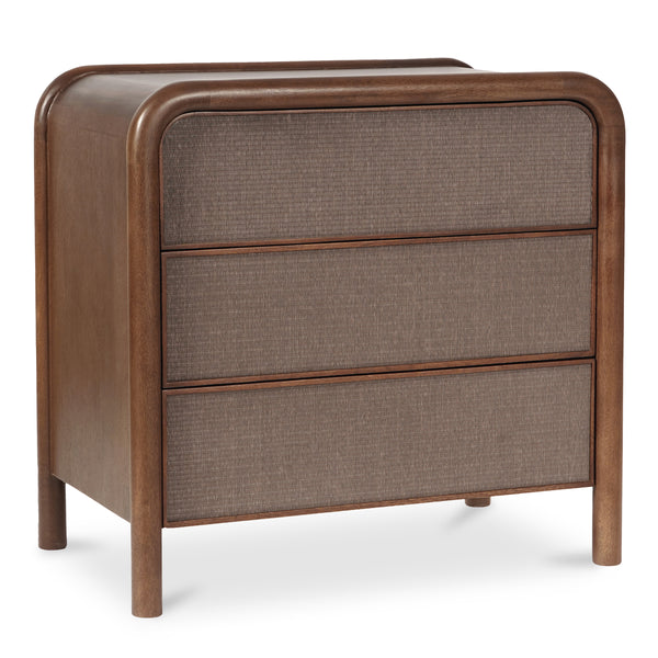 Rye 3 Drawer Nightstand in Warm Brown