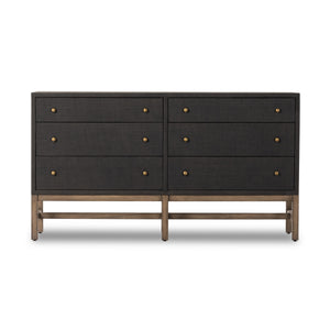 Fiona 6 Drawer Dresser In Black Raffia