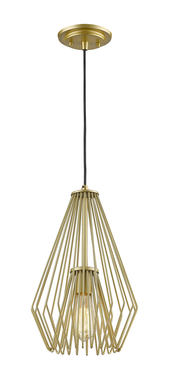 Quintus 1 Light Mini Pendant in Metallic Gold Finish