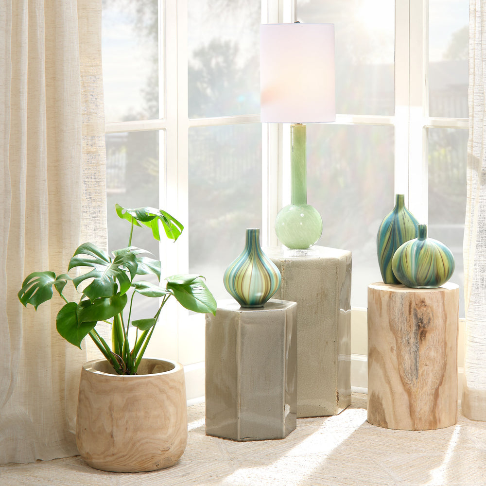 Porto Ceramic Indoor/Outdoor Side Table-Small, Pistachio