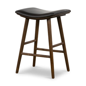 Union Saddle Stool In Dstrssd Blck In Counter