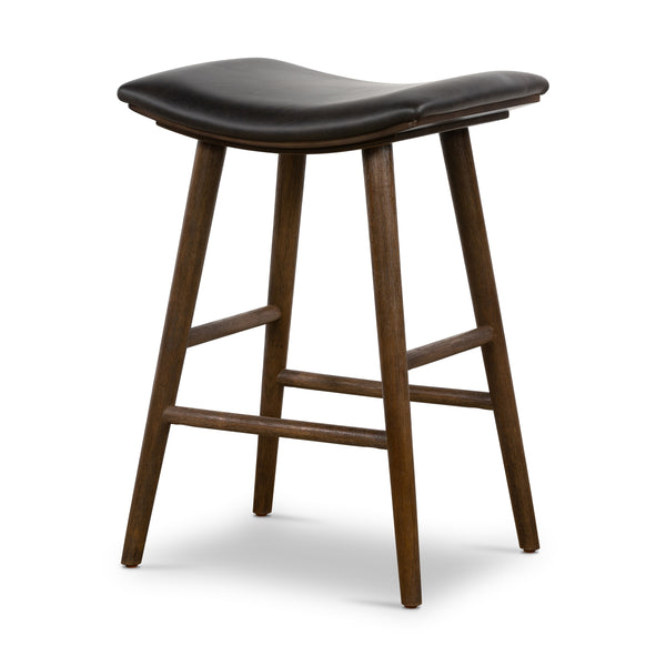 Union Saddle Stool In Dstrssd Blck In Counter