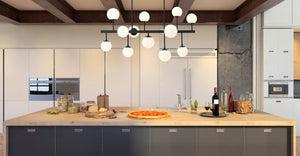 Midnetic 13 Light Island/Billiard in Matte Black Finish