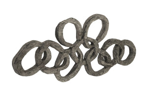 Chain Wall Art, Chamcha Wood, Grey Stone