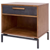 Bellevue End Table 1 Drawer Graphite Metal Legs In Monterey Brown