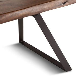 London Loft 80-Inch Acacia Wood Live Edge Dining Table in Walnut Finish