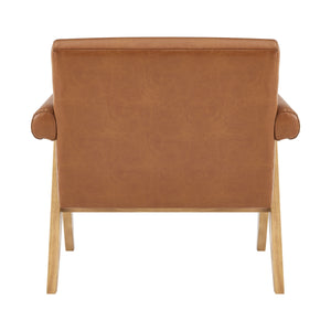 Nixon Faux Leather Accent Arm Chair, Borneo Chocolate