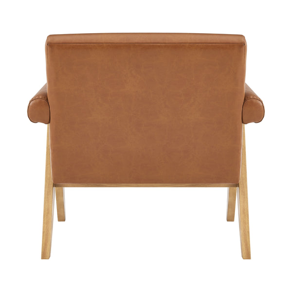 Nixon Faux Leather Accent Arm Chair, Borneo Chocolate