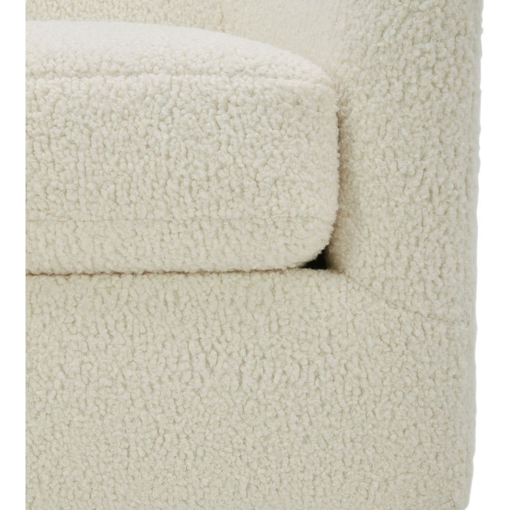 Oscy Swivel Chair in Faux Shearling White