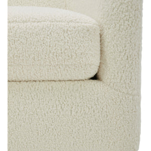 Oscy Swivel Chair in Faux Shearling White