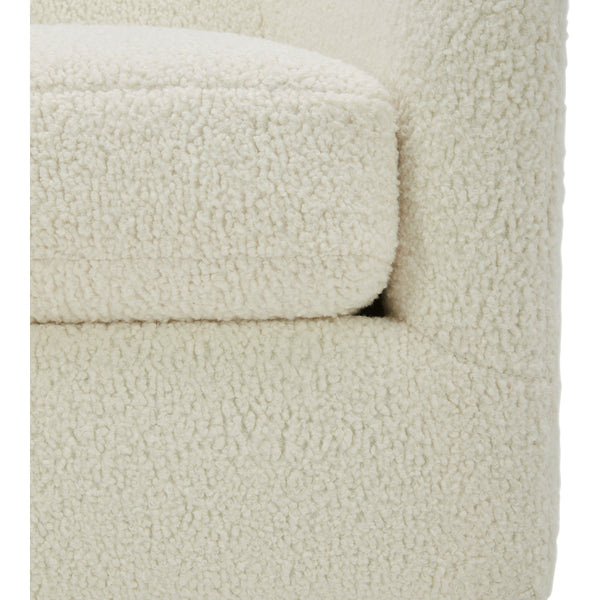 Oscy Swivel Chair in Faux Shearling White