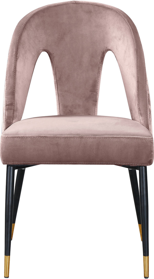 Kimberly Dining Chair In Pink Velvet