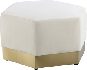 Dianna Ottoman In Cream Velvet
