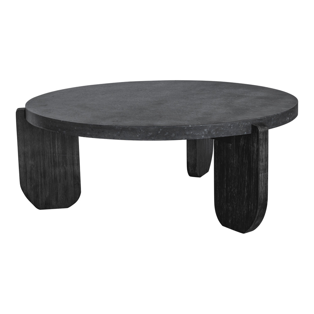 Wunder Coffee Table Black Concrete & Acacia