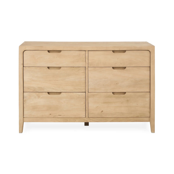 Laguna Solid Wood 6-Drawer Dresser in Natural Maple