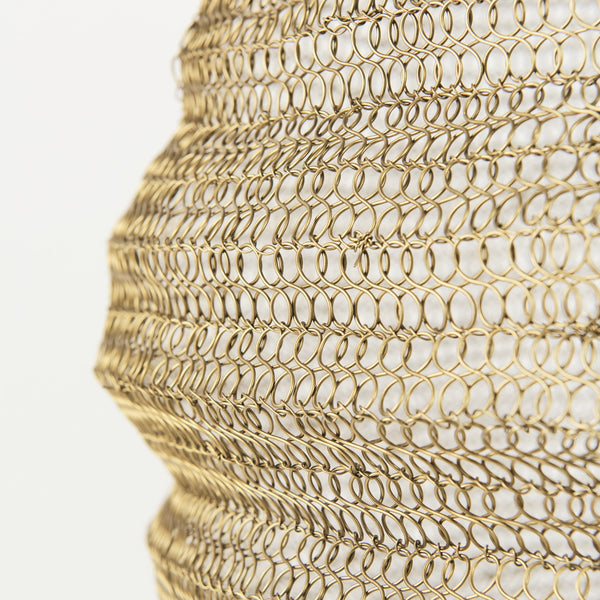 Halycon 16.0L x 16.0W x 20.0H Gold Mesh and Iron Pendant Light