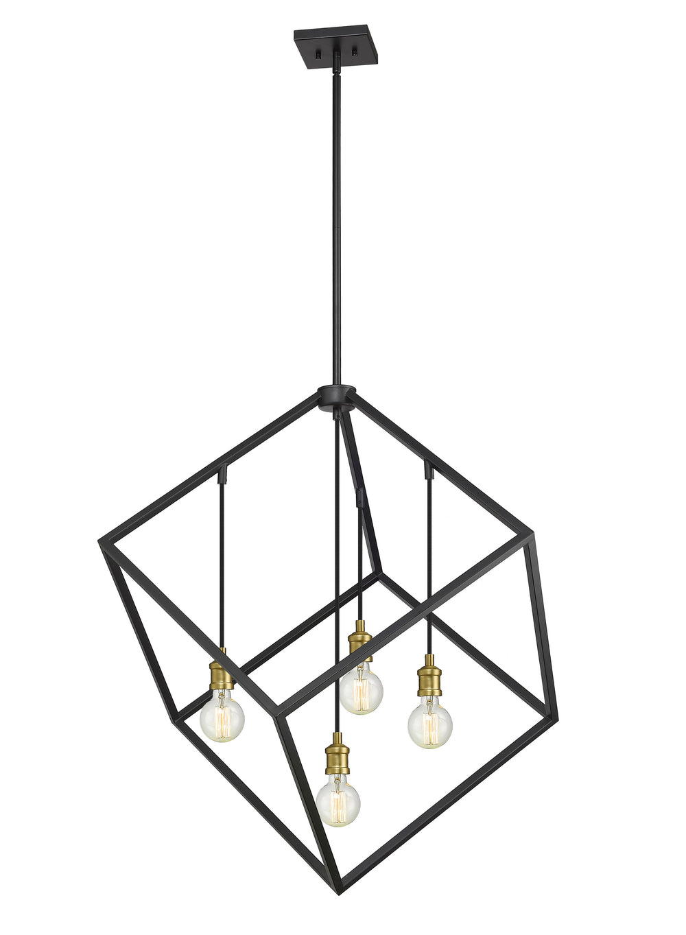 Vertical 4 Light Pendant in Bronze + Olde Brass Finish