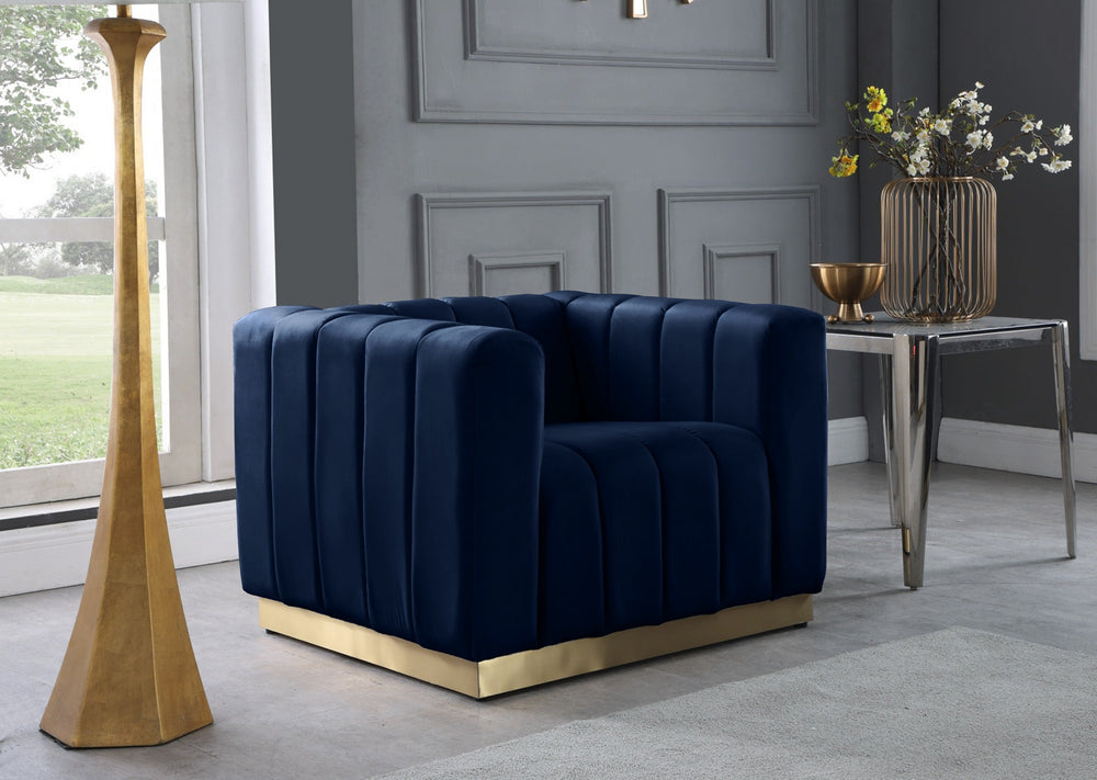 Francis Chair In Navy Velvet