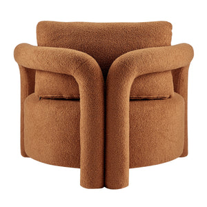 Maisie Faux Shearling Accent Arm Chair, Wilmont Brown